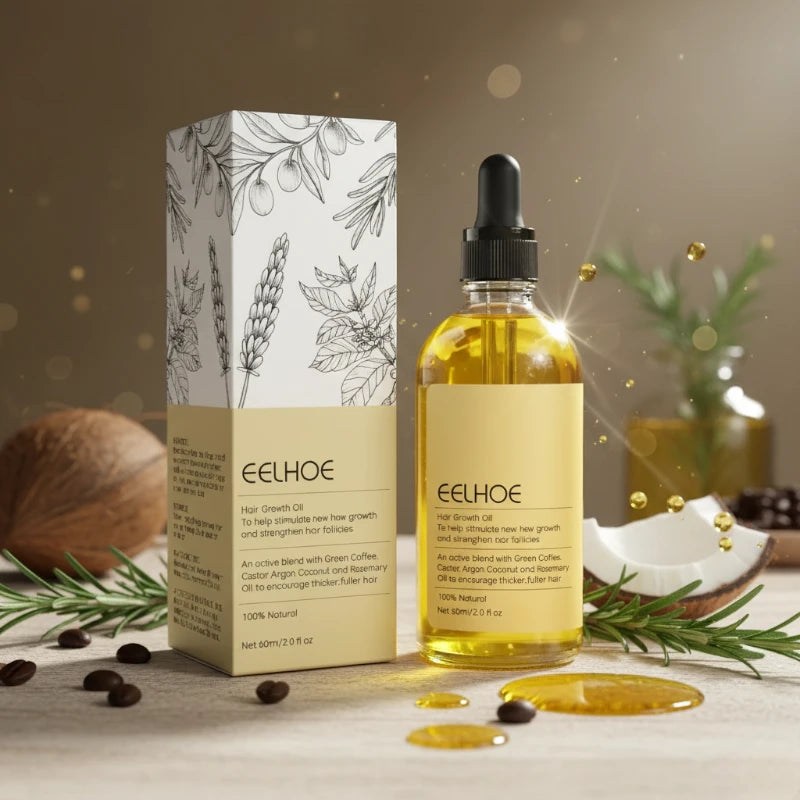 Huile Essentielle Cheveux - Végan – Renforcement & Croissance - Eelhoe - 60 ml