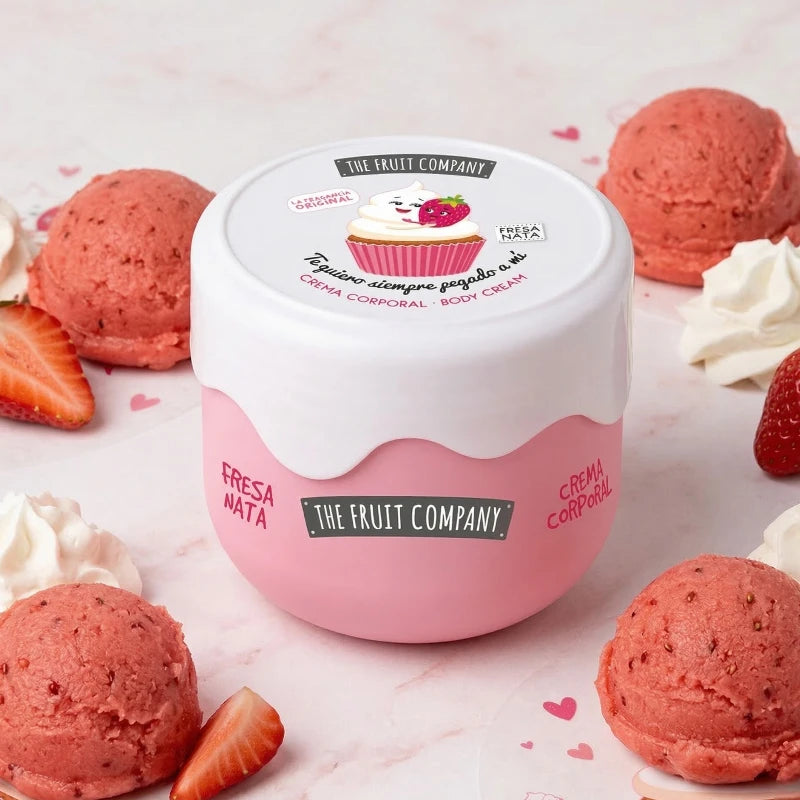 Crème corporelle - Parfum FRAISE CHANTILLY effet soie – The Fruit Company - 200ml