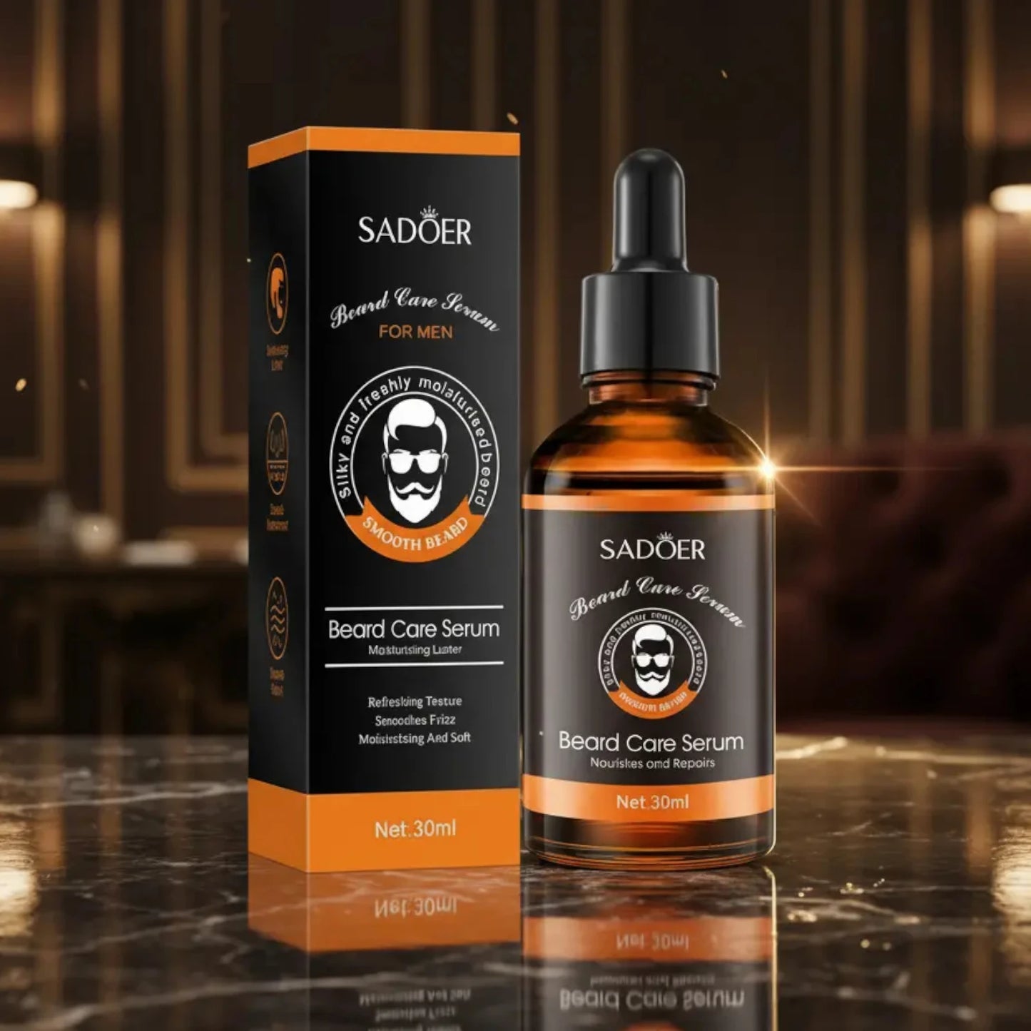 Sérum Soin Barbe Hydratant - 30ml – SADOER (Douceur, Brillance & Anti-Frisottis)